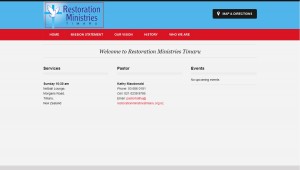 Screenshot of Restoration Ministries Timaru website